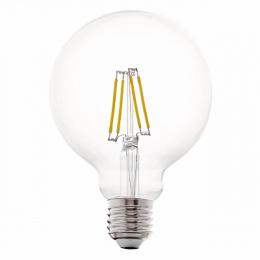 Лампа светодиодная филаментная Eglo E27 4W 2700К прозрачная 11502  - 1 купить