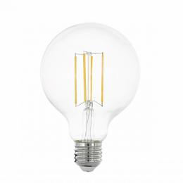 Лампа светодиодная филаментная Eglo E27 8W 2700K прозрачная 11756  купить