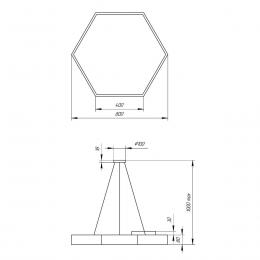 Подвесной светодиодный cветильник Geometria ЭРА Hexagon SPO-122-B-40K-066 66Вт 4000К черный Б0050553  - 1 купить