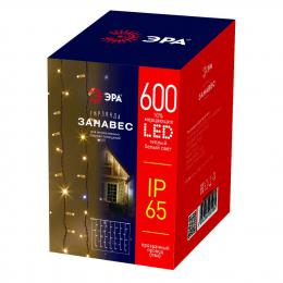 Уличная светодиодная гирлянда ЭРА занавес 220V мерцающий теплый белый свет ERAPS-SP1 Б0051893  - 1 купить